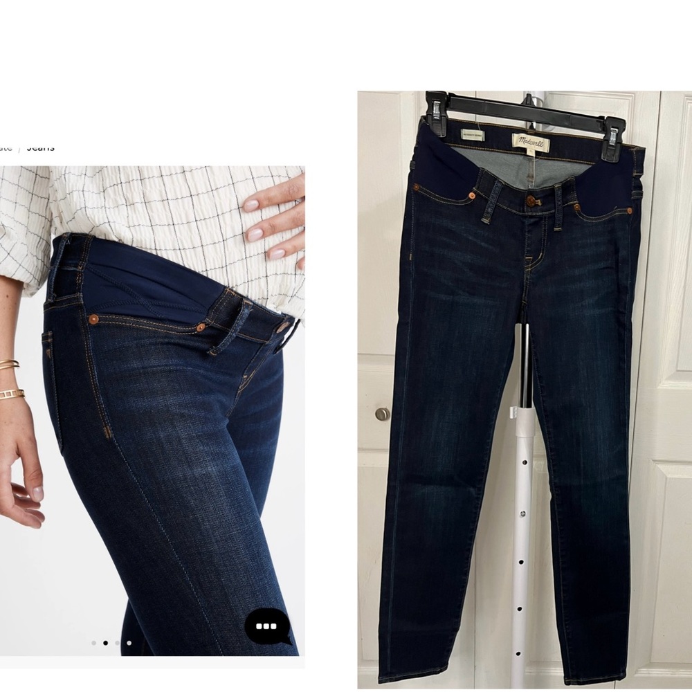 NWT Madewell Maternity Skinny Jeans 27 Side Panels Dark Wash Tencel Edition